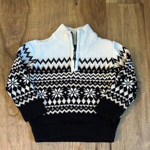 Toddler Boys Snowflake Fairisle 1/4 Zip Sweater